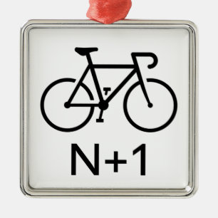 N+1 Bike Metal Ornament