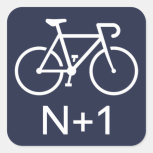 N+1 Bike Square Sticker