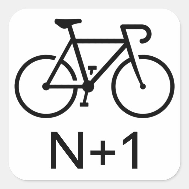 N+1 Bike Square Sticker (Front)