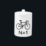 N 1 Bike Teapot<br><div class="desc">Where "N" is the number of bikes you currently have,  "N 1" is the number of bikes you need!</div>