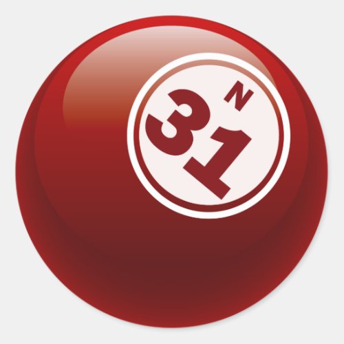 N 31 BINGO BALL CLASSIC ROUND STICKER