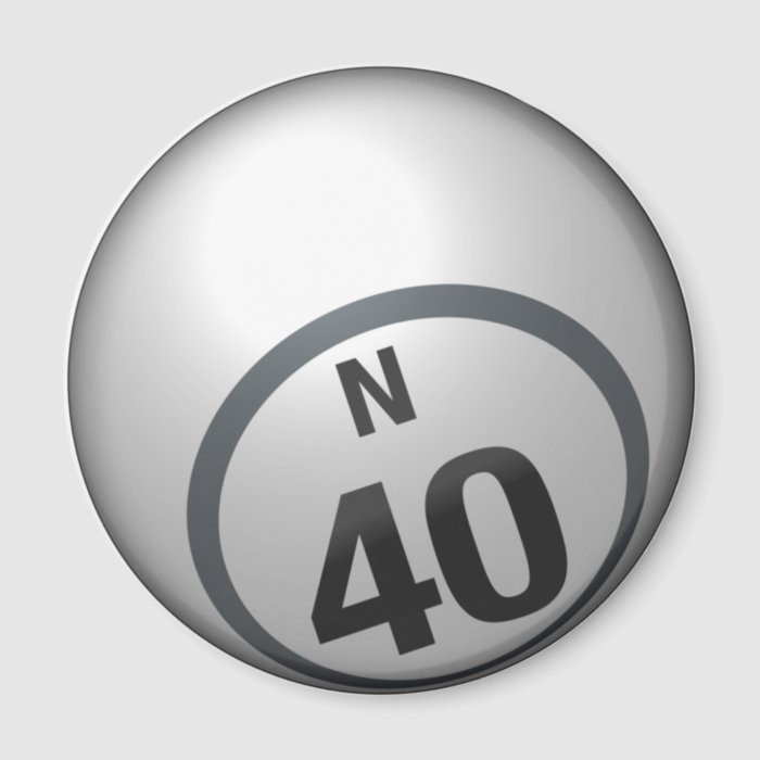 N 40 bingo ball magnet