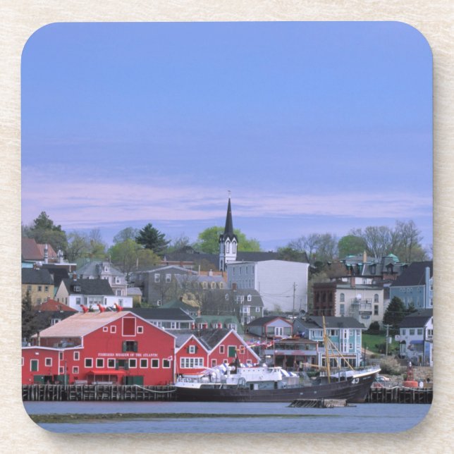 N.A. Canada, Nova Scotia. A view of Lunenburg, a Beverage Coaster (Front)