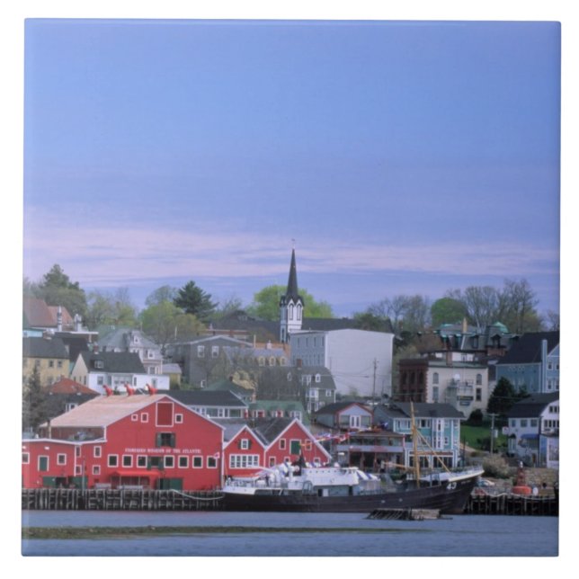 N.A. Canada, Nova Scotia. A view of Lunenburg, a Ceramic Tile (Front)