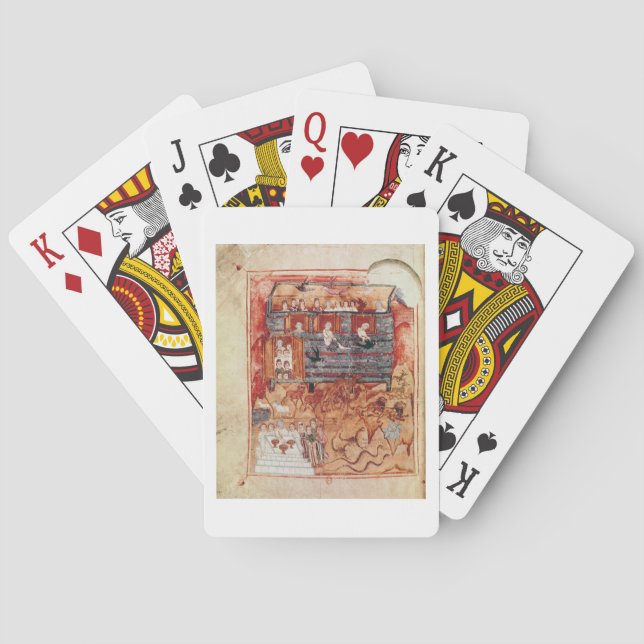 N.A.L 2334 fol.10v Noah's Ark, from 'De Tours Pent Poker Cards (Back)