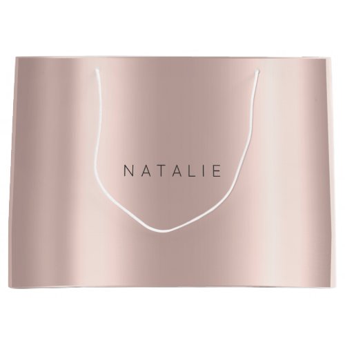 N A T A L I E Rose Gold Blush Pearly Minimal Gift Large Gift Bag