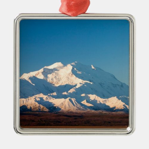 NA USA Alaska  Mt McKinley in Denali Metal Ornament