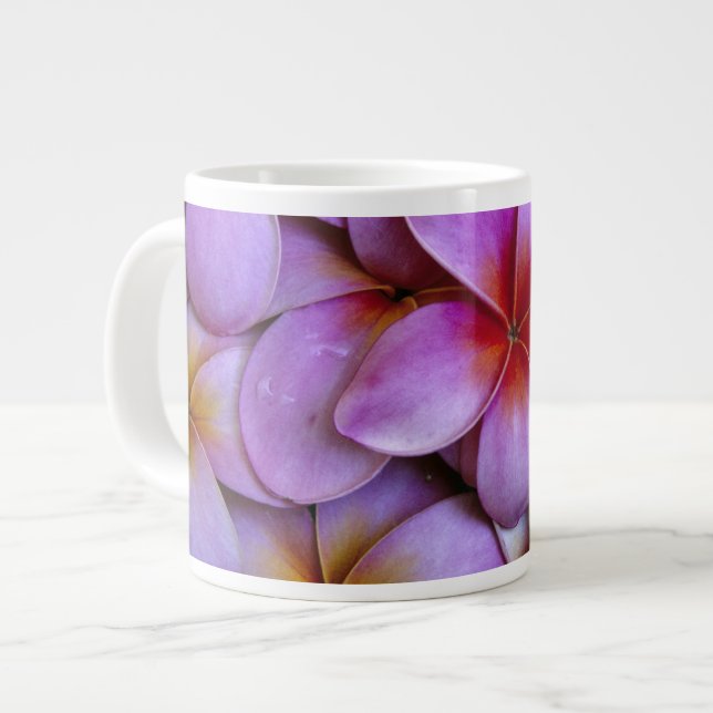 N.A., USA, Maui, Hawaii. Pink Plumeria blossoms. Giant Coffee Mug (Front Left)