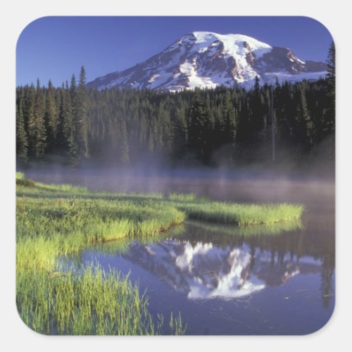 NA USA Washington Mt Rainier National 5 Square Sticker