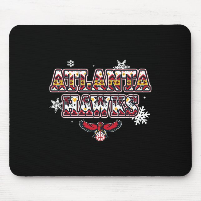 N Atlanta Hawks Christmas Ugly Sweater  Mouse Pad (Front)