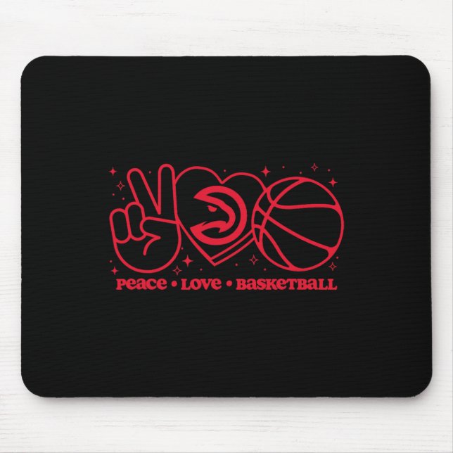 N Atlanta Hawks Peace Love Sketll  Mouse Pad (Front)