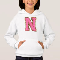 N - Bubblegum Glitter Varsity Letter Patches