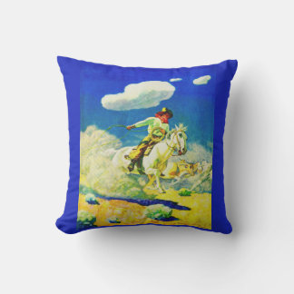 N. C. Wyeth cowboy print Outdoor Pillow