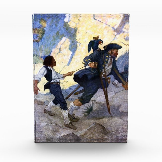 N. C. Wyeth Long John Silver and his Parrot Poster Photo Block (Front)