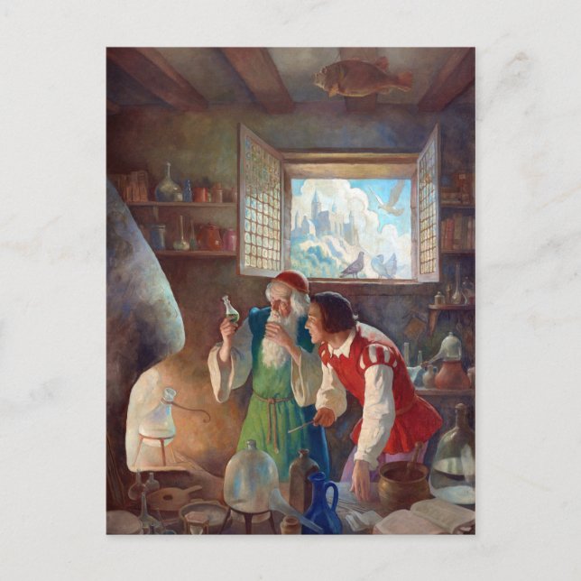 N.C. Wyeth The Alchemist Poster Postcard (Front)