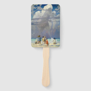N.C. Wyeth The Giant 1923 Vintage Illustration Hand Fan