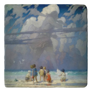 N.C. Wyeth The Giant 1923 Vintage Illustration Trivet