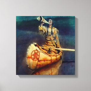 N C Wyeth Western Painting “The Moose Call” Canvas Print