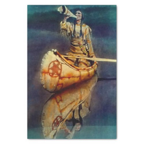 N C Wyeth Western Painting âœThe Moose Callâ Tissue Paper