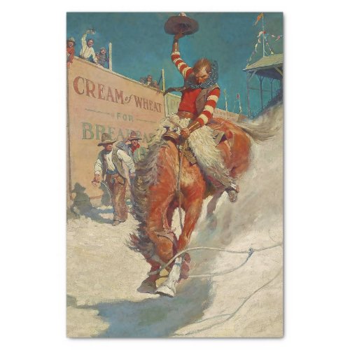 N C Wyeth Western Painting The Rodeo Tissue Paper