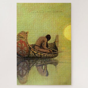 N C Wyeth Western Painting “The Silent Fisherman” Jigsaw Puzzle