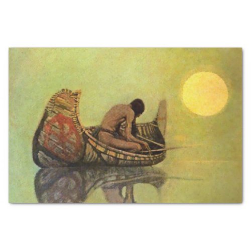 N C Wyeth Western Painting âœThe Silent Fishermanâ Tissue Paper