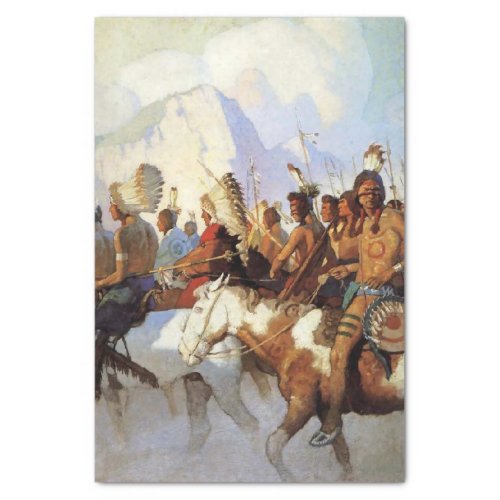N C Wyeth Western Painting The War Party Tissue Paper