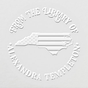 N Carolina Stars Stripes State Map Library Book Nm Embosser