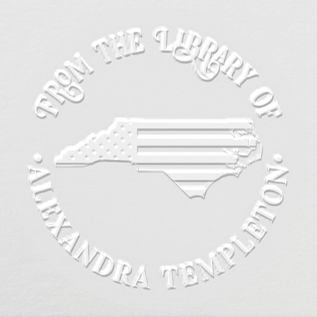 N Carolina Stars Stripes State Map Library Book Nm Embosser (Design)