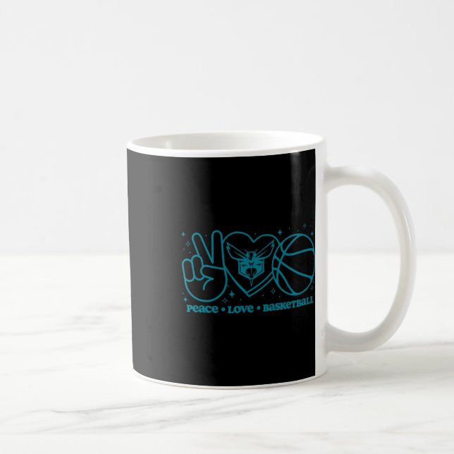 N Charlotte Hornets Peace Love Sketll  Coffee Mug (Right)