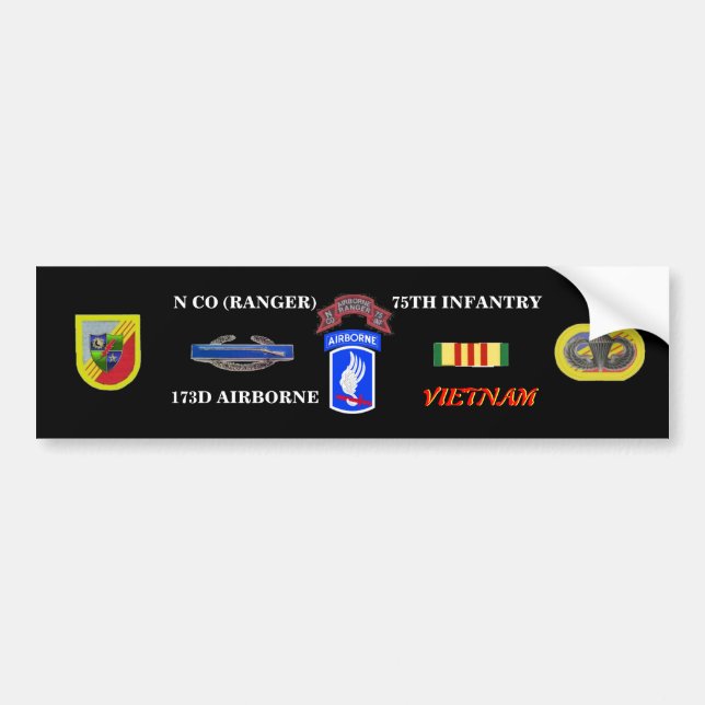 N COMPANY RANGER 173RD VIETNAM BUMBER STICKER (Front)