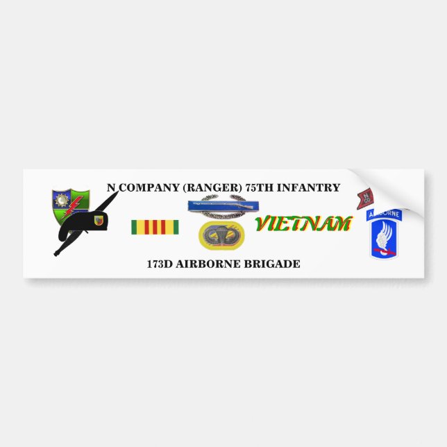 N COMPANY RANGER VIETNAM BUMBER STICKER (Front)