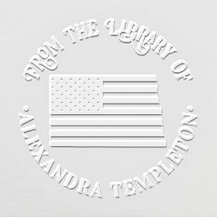 N Dakota Stars Stripes State Map Library Book Nm Embosser