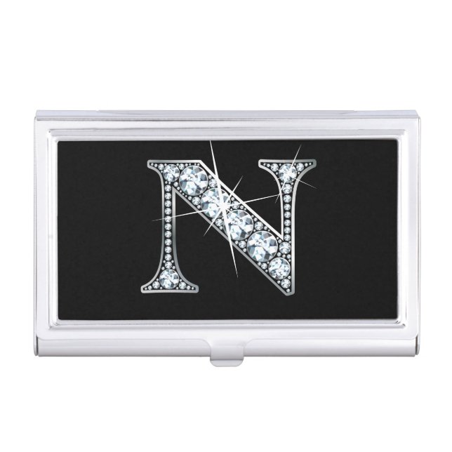 N Faux-"Diamond Bling" Business Card Holder (Front)