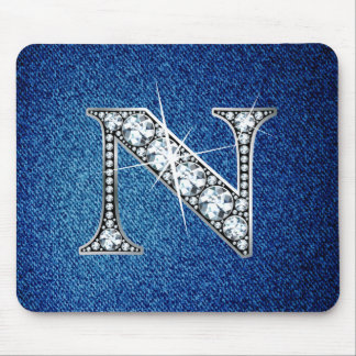 N Faux-"Diamond Bling" on Denim Mousepad