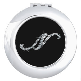 N Faux-"Diamond Bling" Pill Case Makeup Mirror