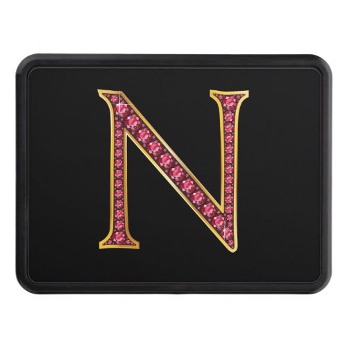N Faux_Ruby Monogram Hitch Cover