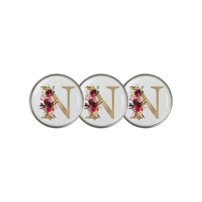 N Floral Golf Ball Marker (3 Up)