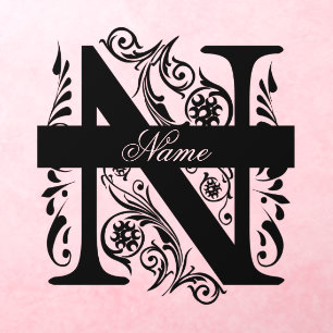 N inititial wall decal