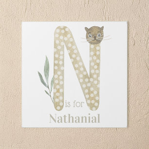 N is for Custom Name Animal Letter Art