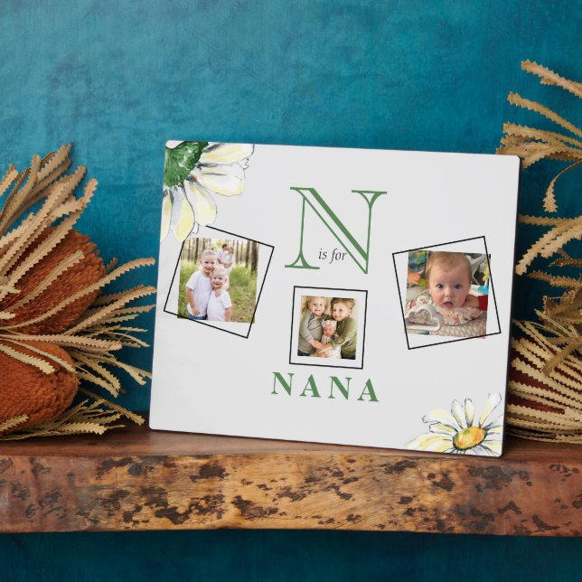 N is for Nana 3 Photo Collage Plaque (Side)
