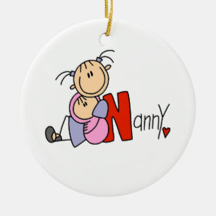 N is for Nanny Ceramic Ornament