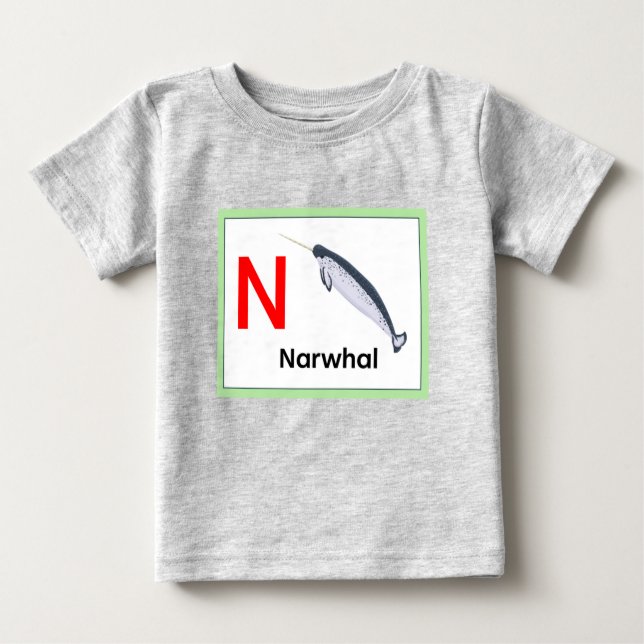 N is for Narwhal Baby T-Shirt (Front)