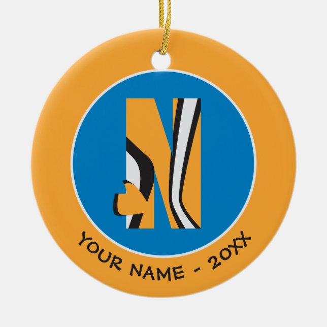 N is for Nemo | Add Your Name Ceramic Ornament (Front)
