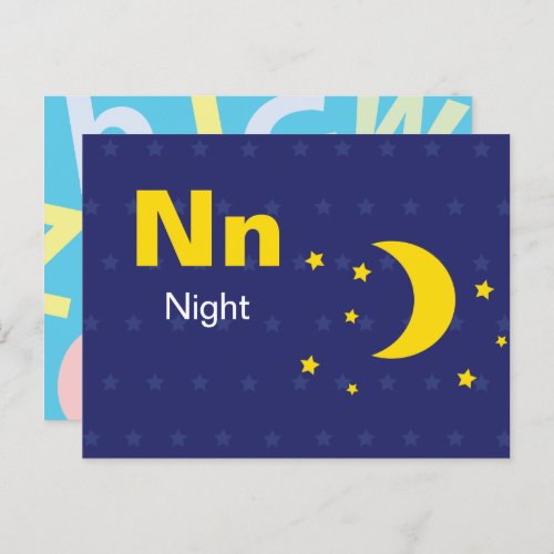 N is for Night _ Alphabet Flash Card