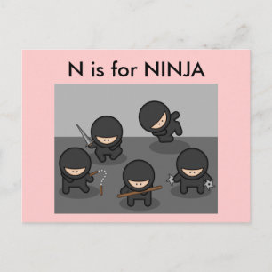 "N" is for Ninja Alphabet Flashcard Postcard