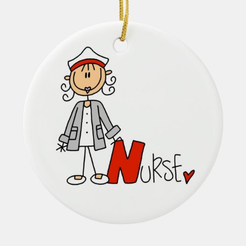 N is for Nurse Ceramic Ornament