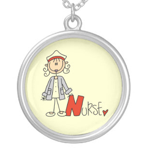 N is for Nurse Silver Plated Necklace