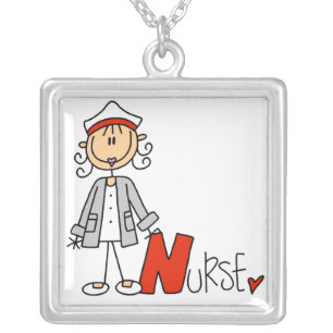 N is for Nurse Silver Plated Necklace