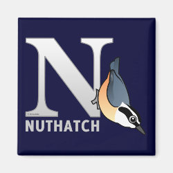N is for Nuthach Square Magnet